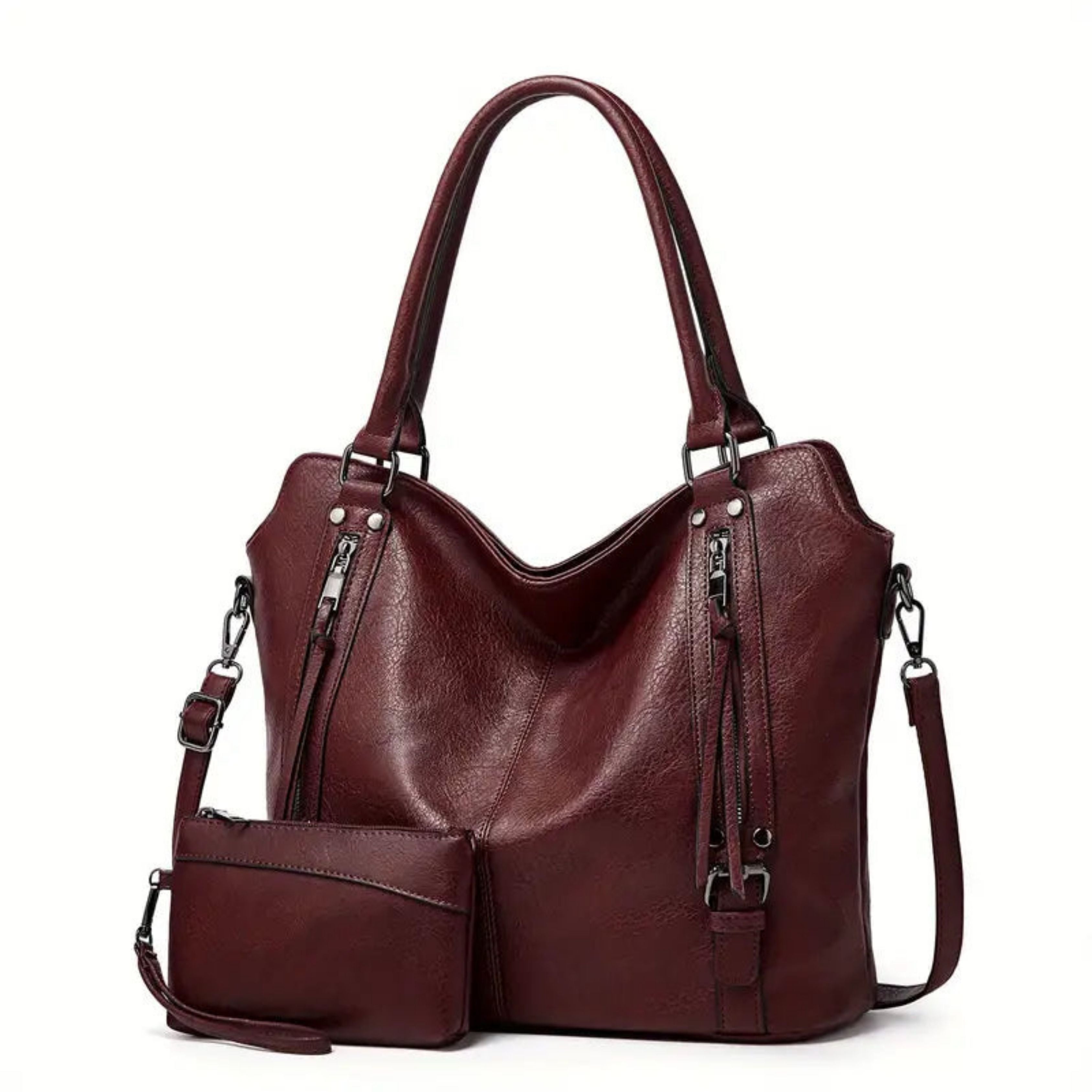 Zip Closure & Adjustable Strap