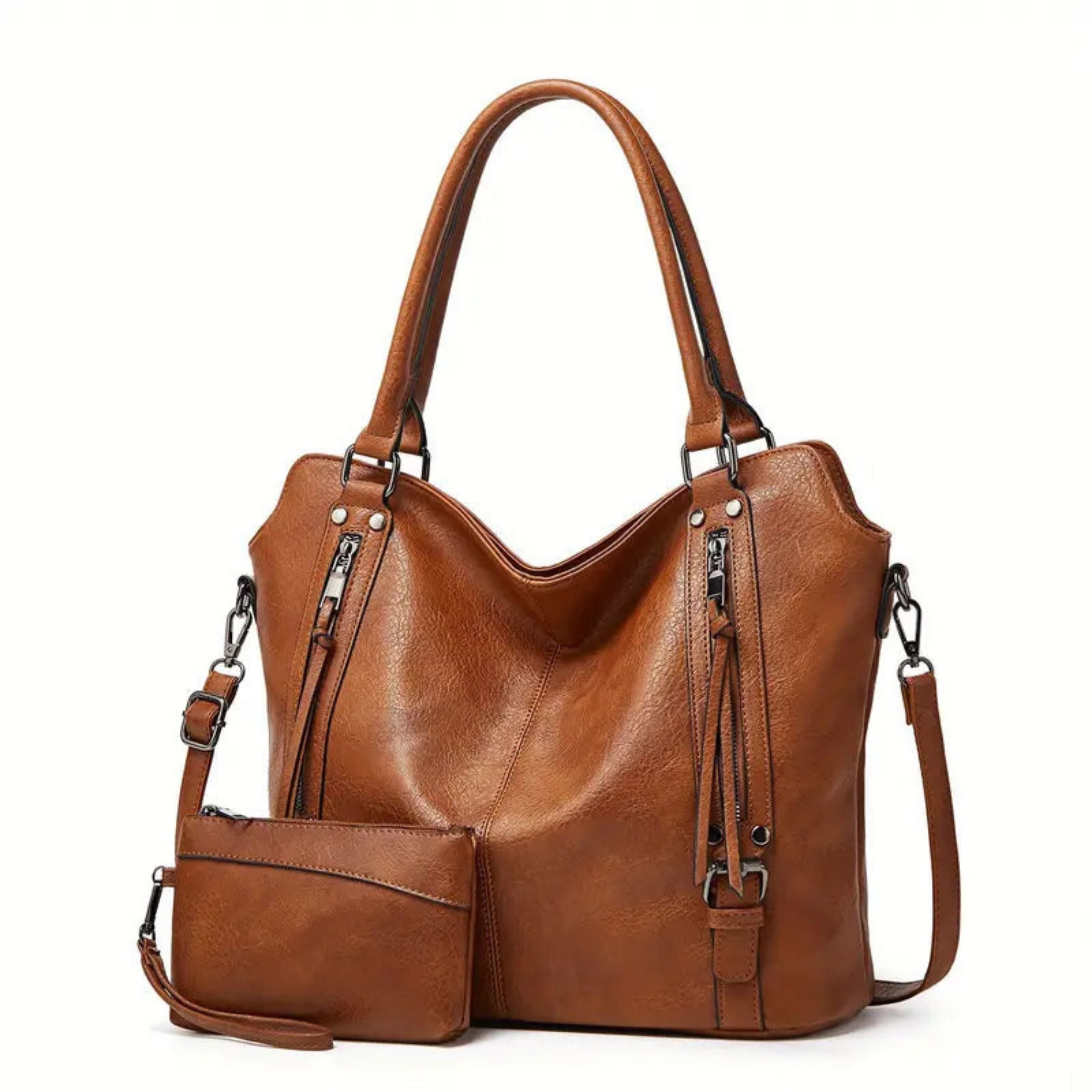 Zip Closure & Adjustable Strap
